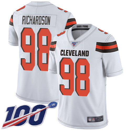 Cleveland Browns Sheldon Richardson Men White Limited Jersey 98 NFL Football Road 100th Season Vapor Untouchable